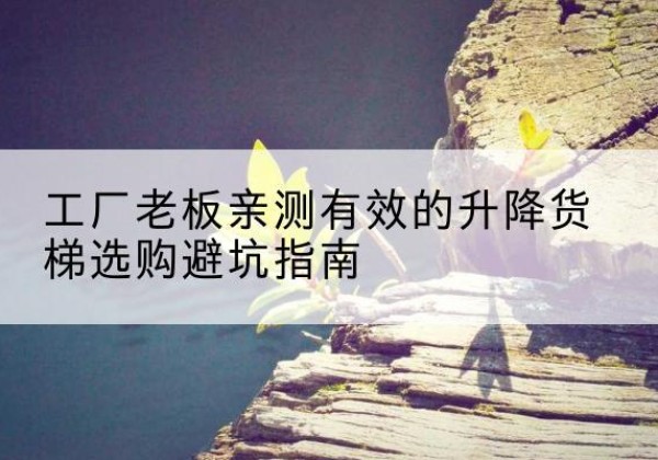 新源升降货梯怎么选-工厂老板亲测有效的升降货梯选购避坑指南
